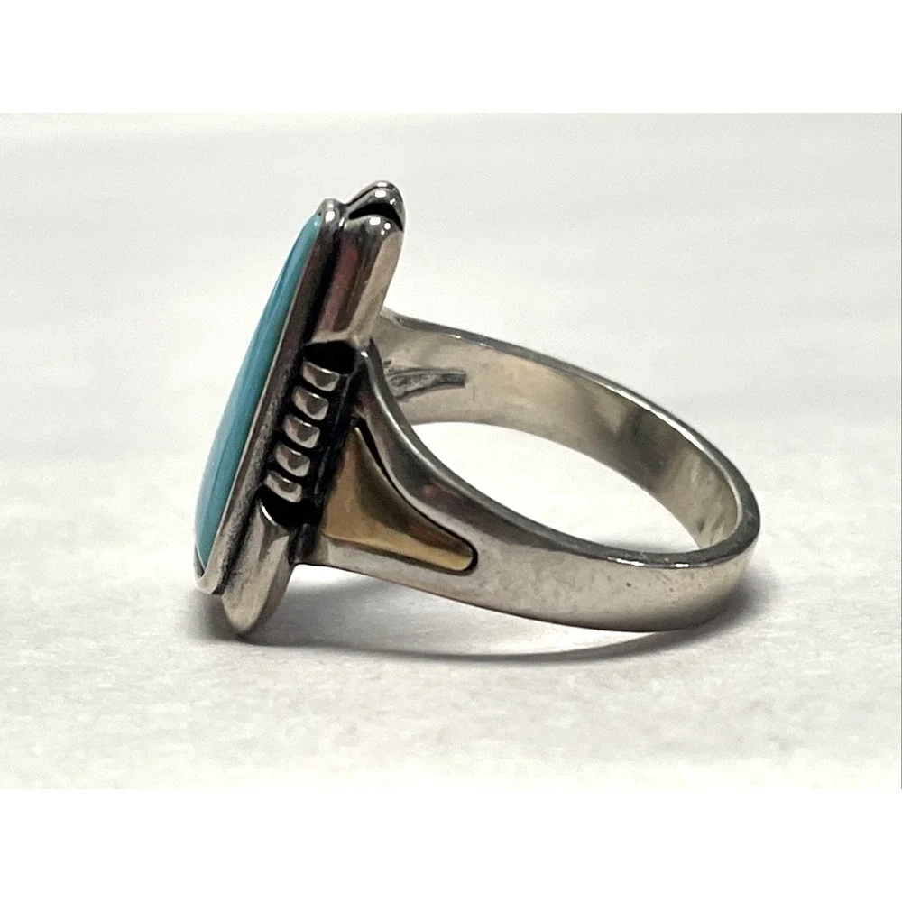 Vintage Carlisle Sterling Silver Turquoise Ring Southwestern Size 5.75 6g
